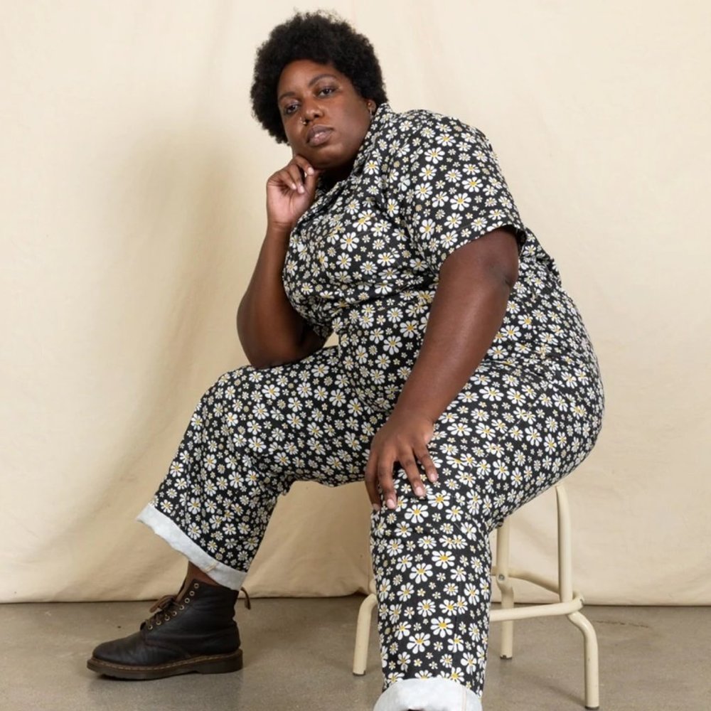 Big Bud Press Lazy Daisy Black Shortsleeve Jumpsuit